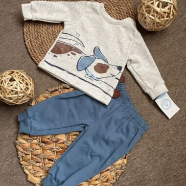 Conjunto 2 Piezas Buzo Azul Perrito